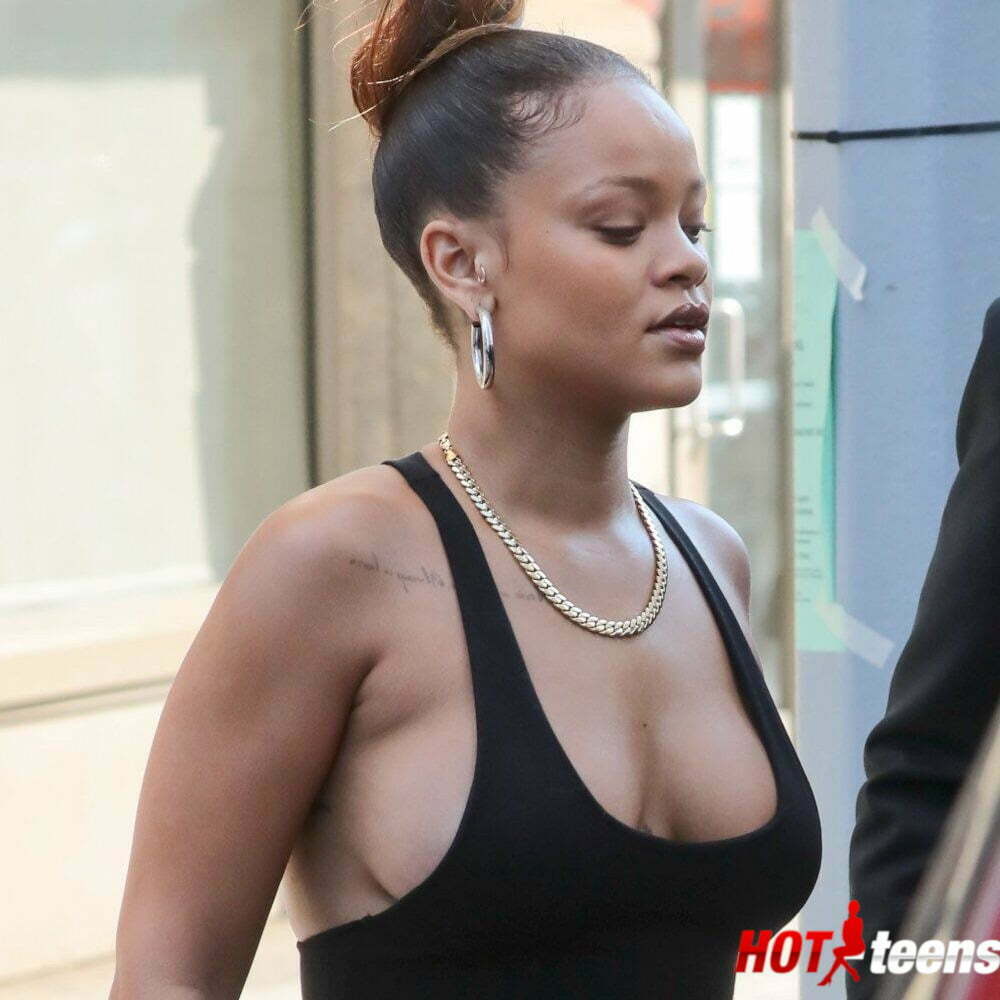 Rihanna cleavage without bra