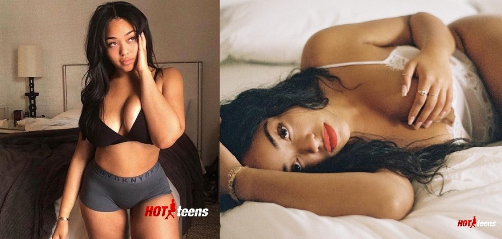 Jordyn Woods Nude Breast in Lingerie Photo
