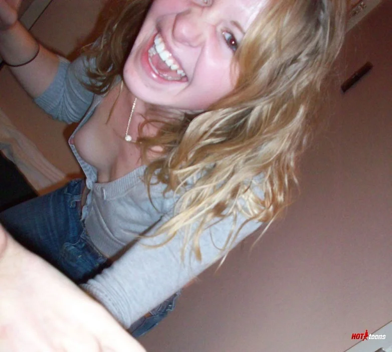 College Babe Tiny Boobs Falling out of Shirt