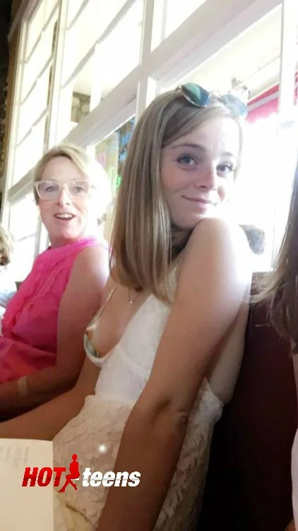 Small Tit with Perky Nipple Out in Public