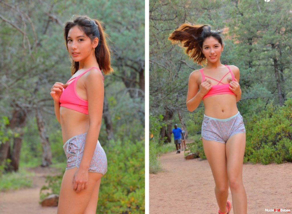 Philippines public nudity while working out in the forest.